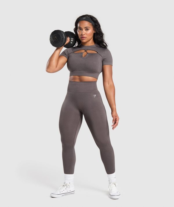 Adapt Monogram Seamless Ruched Crop Top - Image 4