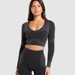 Blur Seamless Long Sleeve Crop Top