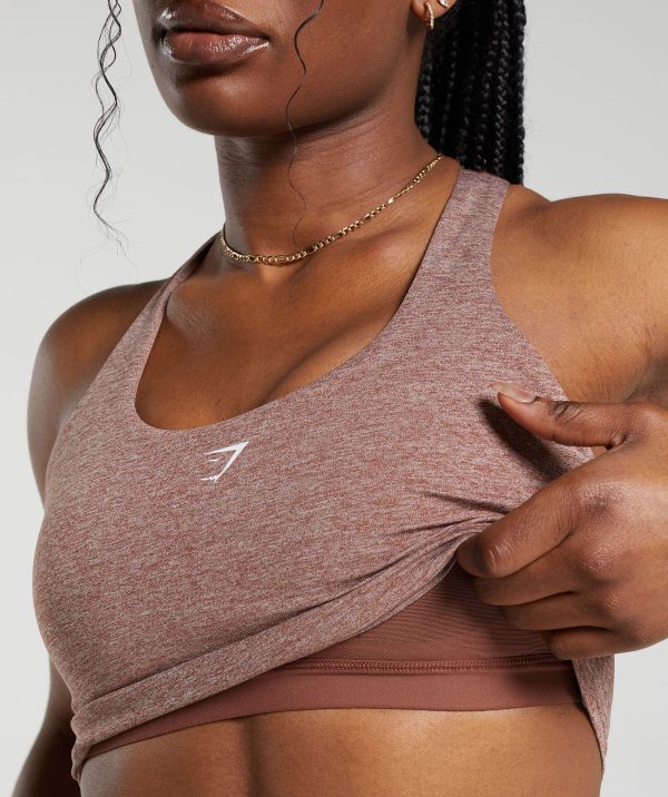 Marl Racer Crop Tank With Shelf - Image 5