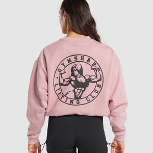 Strong Girl Lifting Club Oversized Graphic Crew