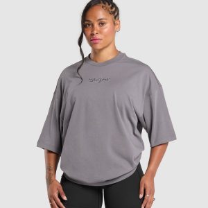 Embroidered Logo Oversized T-Shirt
