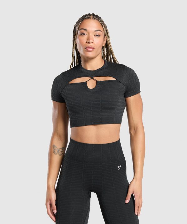 Adapt Monogram Seamless Ruched Crop Top - Image 2