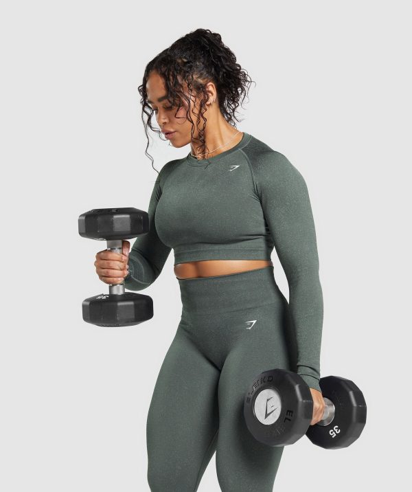 Adapt Fleck Seamless Long Sleeve Crop Top - Image 4